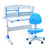 风里希儿童学习桌椅小学生书桌写字桌椅套装 可升降小孩作业桌椅(蓝色（01+01）)