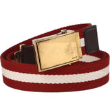 BALLY 巴利 男士红色+米色织物+牛皮卡扣腰带 TEONIS 35 M/656(红色 95码)