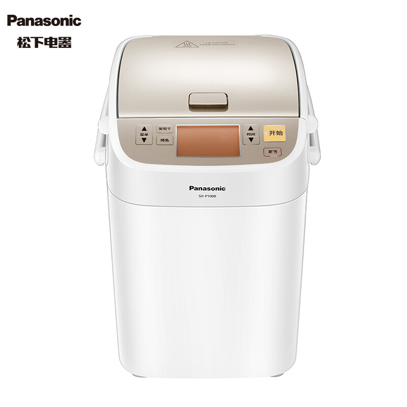 松下（Panasonic）SD-P1000面包机 家用 早餐机 烤面包机 和面机 全自动 可预约 果料自动投放 500g(藕色)