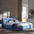 兰瑞蒂 布艺床 布床可拆洗 现代简约1.8米婚床 双人床(蓝色 1.8乘以2)