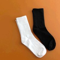5双日系韩版纯色长袜子男女学生运动中筒袜学院风简约百搭网红(3黑+2白【共五双】WX09)