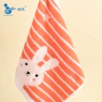 洁玉快乐伙伴卡通小兔子纯棉方巾J1047WT【2条装】35*35CM 俏皮可爱柔软舒适