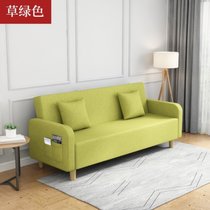 SKYMI可折叠可拆洗小户型两用沙发床懒人沙发客厅沙发家具(草绿色 双人位沙发（1.6米）)