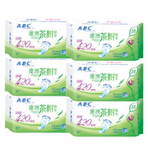 ABC 卫生巾包邮套装超长夜用420mm澳洲茶树精华 清新棉柔姨妈巾3片每包(薄型M号)