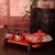 中国红色陶瓷结婚茶具套装创意婚庆用品长辈敬茶杯壶新婚礼品礼物  5件(5件)(石榴花(扁)1壶0)