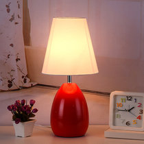 臻承 现代简约欧式陶瓷台灯卧室床头灯 奢华装饰 中式台灯创意客厅书房99002(红色 99002)
