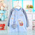 水晶绒宝宝菠萝罩衣长袖防水反穿衣婴幼儿画画衣儿童吃饭围裙7649(蓝色 100)