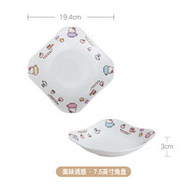 hellokitty可爱盘子菜盘碗碟套装家用陶瓷饭碗汤面碗勺子单个餐具(美味诱惑角盘(7.5英寸) 默认版本)