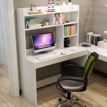 鸿邦简约家用台式电脑桌儿童学习桌书桌带书架(白色 120长50宽155高)