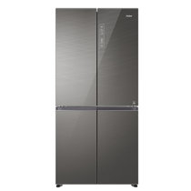海尔（Haier）469升双变频风冷无霜十字对开门冰箱 厨装一体超薄节能冰箱 BCD-469WDEU(不锈钢色 469)