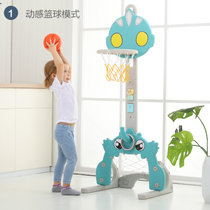 儿童篮球架室内家用篮球框可升降男孩婴儿宝宝投篮架玩具(奥特先生奥尔夫款五合一蓝色 默认版本)