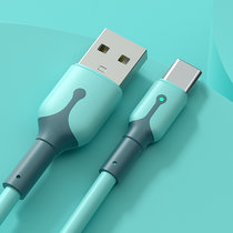 液态硅胶双色带灯单头线 适用于安卓苹果type-c5A超级快充 数据线(安卓Micro接口-1米 蓝色)
