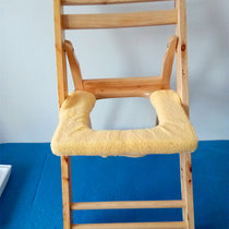 孕妇老年人坐便椅凳器坐垫家用实木折叠方形马桶椅子垫坐便套保暖(方形暖黄色扣子款马桶垫1026 默认版本)