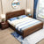 吉木多 橡胶木新中式实木床1.8米1.5双人床主卧室雕花现代中式卧室家具(1.5*2米胡桃色 单床)