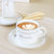 敏杨 金边/银边咖啡杯碟 (单只) 陶瓷杯欧式 送白瓷小勺子(金色)