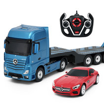 星辉Rastar奔驰遥控车拖车玩具组合互动玩具套装电动遥控拖车(蓝色)
