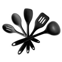 思柏飞 硅胶厨具 不粘锅套装厨具 硅胶烹饪套装 5件套厨房用品(黑)