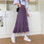 半身裙2021新款春夏季中长款高腰A字裙设计感荷叶边初恋白色裙子(紫色7864 XL)