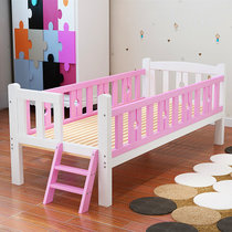 竹咏汇  实木儿童床 婴儿床分体床带梯子床边床松木材质(3)