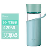 苏泊尔KC42AK2竹韵玻璃杯便携耐热水杯情侣办公水杯冷水杯子茶杯(绿色)