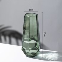 北欧简约创意玻璃花瓶透明水养插花瓶鲜花玫瑰百合花客厅摆件网红(绿色中号【普通款】 中等)