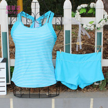 莉菲姿  新款泳衣 时尚性感分体平角两件套温泉泳衣(浅蓝色 XL)