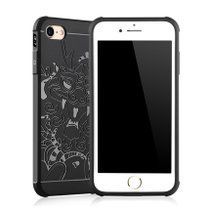 木木（MUNU）苹果iPhone7手机壳 苹果7 iphone7手机套 保护壳 手机保护套 全包外壳 磨砂软壳套 硅胶套(黑色-祥龙)