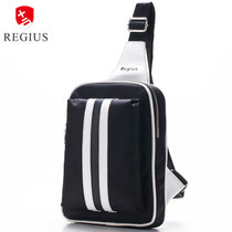 瑞吉仕/Regius男士胸包韩版休闲腰包女运动背包旅游单肩包(黑色)