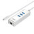 优越者Y-3051D Type-c转网线接口USB3.0分线器苹果macbook pro网络转换器(白色 0.3m)