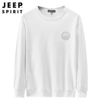 Jeep新品套头卫衣保暖圆领休闲上衣JPCS0025HX(白色 M)