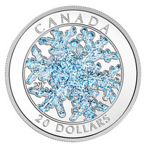 2017年加拿大发行雪花镶施华洛世奇水晶精制纪念银