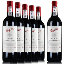 奔富 bin8红酒 澳洲原瓶进口 2014年干红葡萄酒 750ml*6 木塞