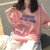 小清新圆领字母短袖打底衫女夏季韩版休闲T恤女上衣(粉色 M)
