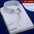 长袖白衬衫 男装商务职业宽松免烫衬衣(M421蓝白竖纹)