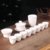 茶具套装青花陶瓷家用泡茶器功夫盖碗整套简约茶杯(12件套（高白瓷）纯白-聚香杯)