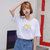 纽嘉2018韩版女装夏装新款宽松弹力打底衫印花短袖T恤DR-K06(白色 XXL)