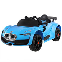 儿童电动车四轮汽车带遥控童车小孩男女宝宝玩具车可坐人摇摆车(蓝色)