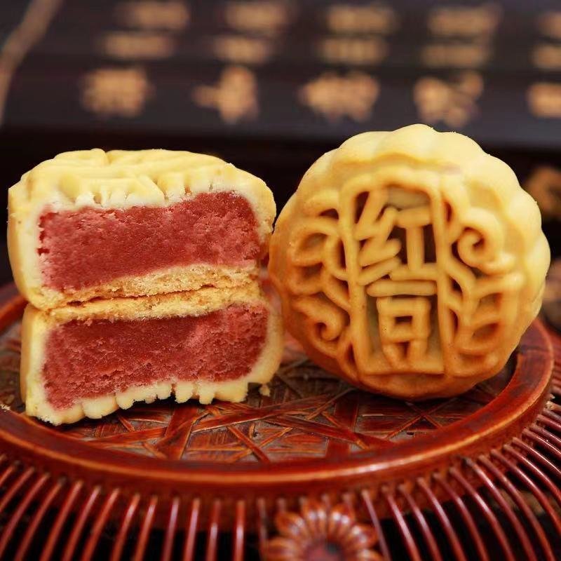 迷你水果小月饼广式凤梨莓哈密瓜板栗黑芝麻五仁豆沙月饼礼盒