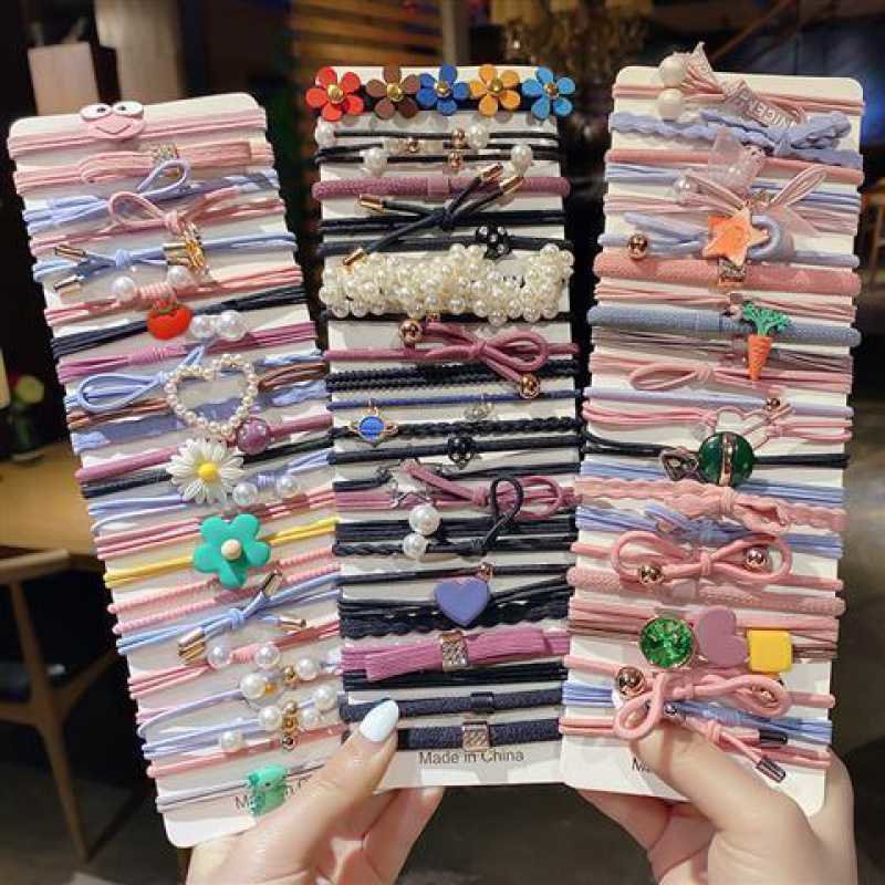 橡皮筋女扎头发森系发绳简约气发圈头绳批发小皮套饰品(小清新70件套