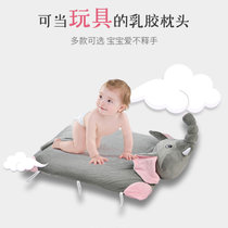 天然乳胶儿童卡通枕头四季通用3-6岁幼儿园专用枕芯助睡眠定型枕(默认 灰色大象)