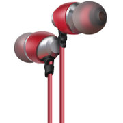 爱易思线控入耳式金属耳壳音乐耳机E821(红)