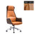 经理椅轻奢老板椅高端办公椅转椅舒适真皮商务椅大班椅家用电脑椅(橙色+咖啡|头层牛皮)