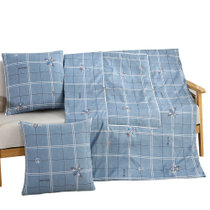 黛格床上用品单人被沙发靠垫办公室汽车载午休可爱印花抱枕被夏凉空调被子(QF1完美生活 床上用品)