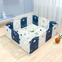 儿童游戏围栏室内家用玩具儿童护栏婴儿安全学步防护栏宝宝栅栏(12+2蓝白色 默认版本)