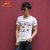 2014夏季纯棉薄款圆领舒适透气简约撞色字母图案韩版男士短袖T恤(白色 L)