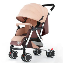 轻便携婴儿推车 可坐可躺折叠婴儿车 避震童车伞车 宝宝手推婴儿车童车(豪华款-卡其)