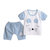 新款夏季纯棉宝宝短袖套装1-2-3周岁男童T恤短裤套装卡通休闲套装(BSJB-1845小猫 蓝色 80码（建议91-100cm身高）)