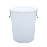 卡质加厚水桶带盖白60L大号 食堂酒店垃圾桶圆桶 大容量储水桶发酵胶桶 送一个水勺