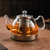 久堂 玻璃茶壶304不锈钢内胆煮茶器专用Q9电陶炉壶耐高温泡茶水壶(圆肚煮茶器D款（小）1000ML 默认版本)