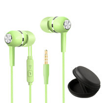 入耳式耳机高音质k歌适用vivo苹果oppo手机安卓华为小米通用线控有线耳机(经典版-绿色+耳机包 官方标配)